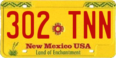 NM license plate 302TNN