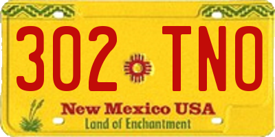 NM license plate 302TNO