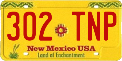 NM license plate 302TNP
