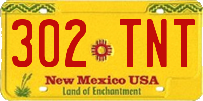NM license plate 302TNT