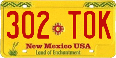 NM license plate 302TOK