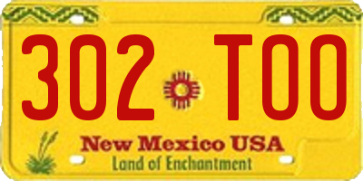 NM license plate 302TOO