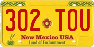 NM license plate 302TOU