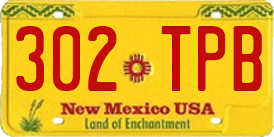 NM license plate 302TPB