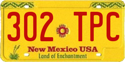 NM license plate 302TPC