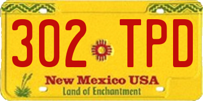 NM license plate 302TPD