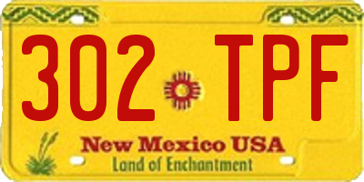 NM license plate 302TPF