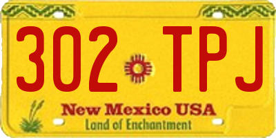 NM license plate 302TPJ