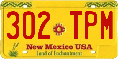 NM license plate 302TPM