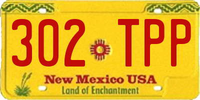 NM license plate 302TPP