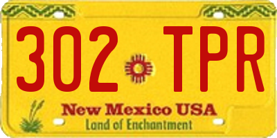 NM license plate 302TPR