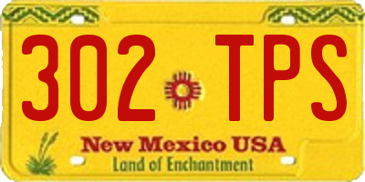 NM license plate 302TPS