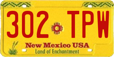 NM license plate 302TPW