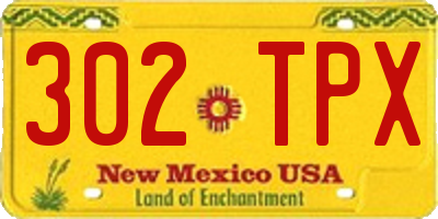 NM license plate 302TPX