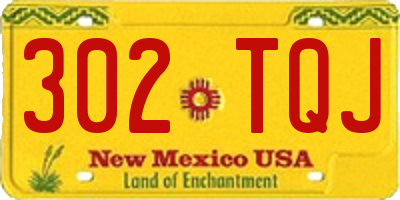 NM license plate 302TQJ