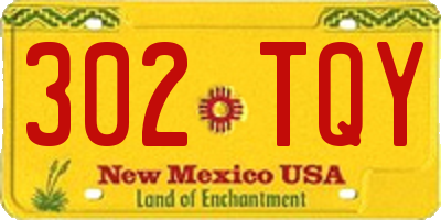 NM license plate 302TQY