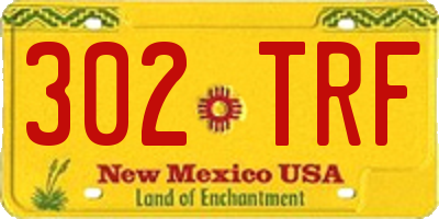 NM license plate 302TRF