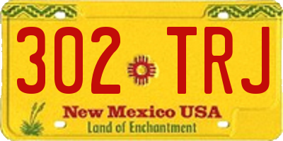 NM license plate 302TRJ