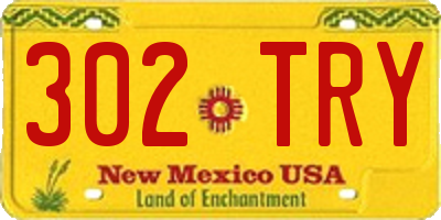 NM license plate 302TRY