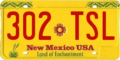 NM license plate 302TSL