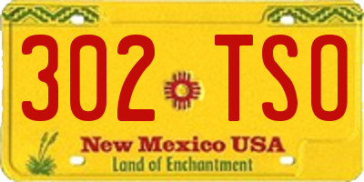 NM license plate 302TSO