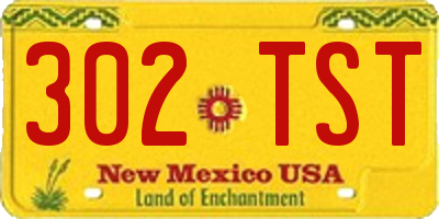 NM license plate 302TST