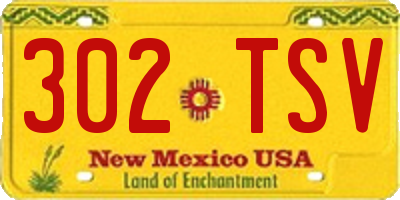 NM license plate 302TSV