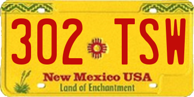 NM license plate 302TSW