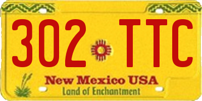 NM license plate 302TTC