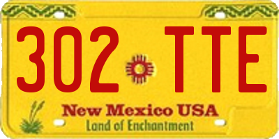 NM license plate 302TTE