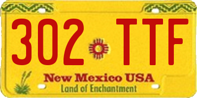 NM license plate 302TTF