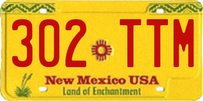 NM license plate 302TTM