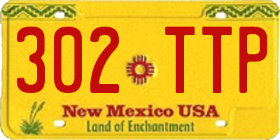 NM license plate 302TTP