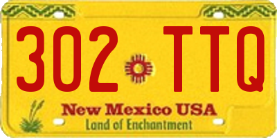 NM license plate 302TTQ