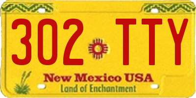NM license plate 302TTY