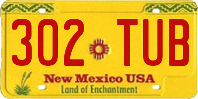 NM license plate 302TUB