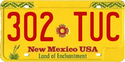 NM license plate 302TUC