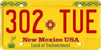 NM license plate 302TUE