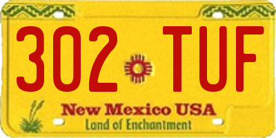 NM license plate 302TUF