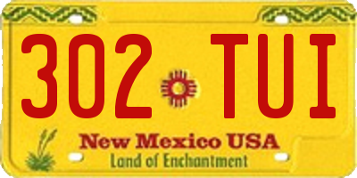 NM license plate 302TUI