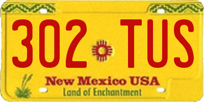 NM license plate 302TUS