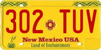 NM license plate 302TUV