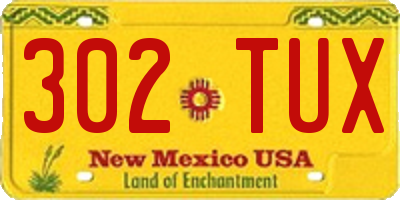 NM license plate 302TUX