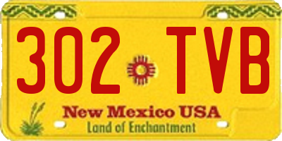 NM license plate 302TVB