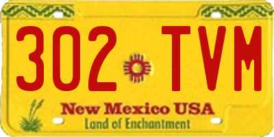 NM license plate 302TVM