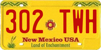 NM license plate 302TWH