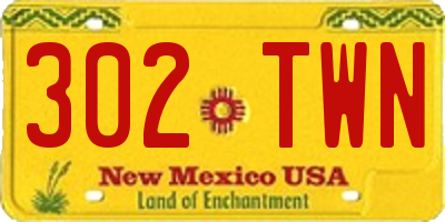 NM license plate 302TWN