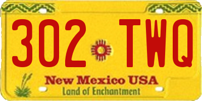 NM license plate 302TWQ