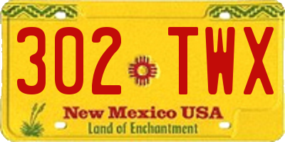 NM license plate 302TWX