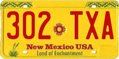 NM license plate 302TXA